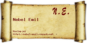 Nebel Emil névjegykártya
