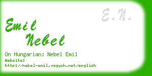 emil nebel business card